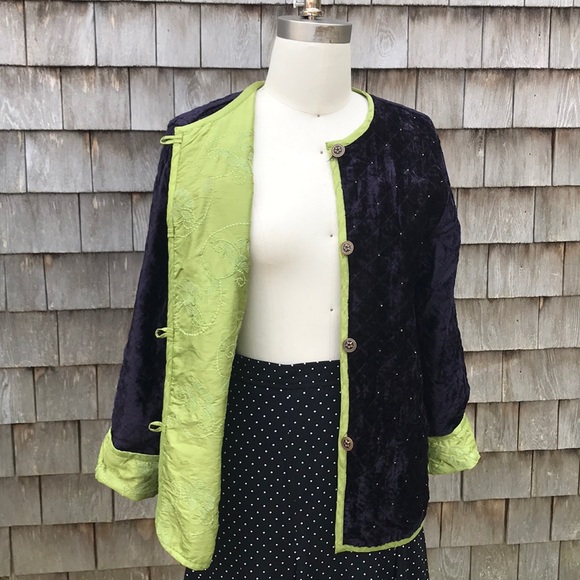 Reversible Silk and Velour Mao Jacket - Picture 4 of 8